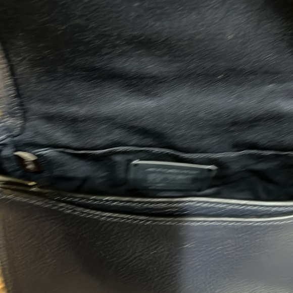 COACH EUC Saddle Leather Horse & Carriage Crossbody Midnight Blue - Picture 8 of 10